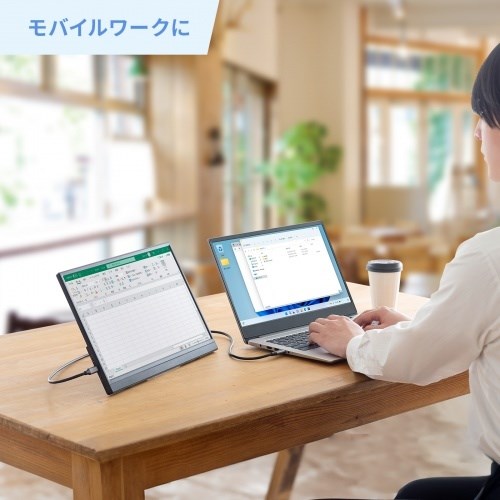 【中古】【未使用】JAPANNEXT 15.6インチ モバイルモニター IPS パネル フルHD 1920x1080解像度 スマートケース付き (Type C/MAC PC対応/スピーカー内蔵/非光沢) JN