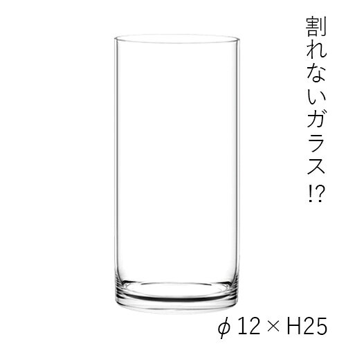 ハンマーグラス 割れない ガラス ポリカーボネート PVシリンダー φ12xH25 花材 花器【送料無料】