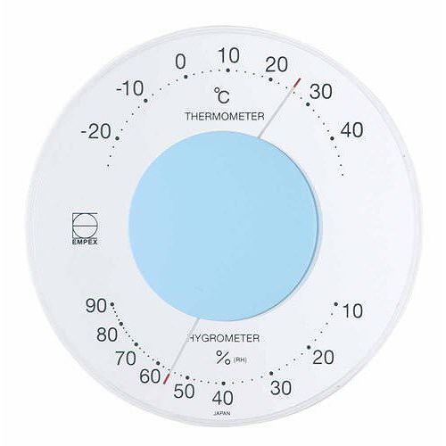 EMPEX (エンペックス) 温度・湿度計 セレナ 温度・湿度計 壁掛用 LV-4306 ライトブルー