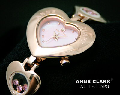 ANNE CLARK アンクラーク 腕時計 1P天然ダイヤ ハート型フェイス ムービングカラーストーン ピンクゴールド AU-1031-17PG レディース【送料無料】