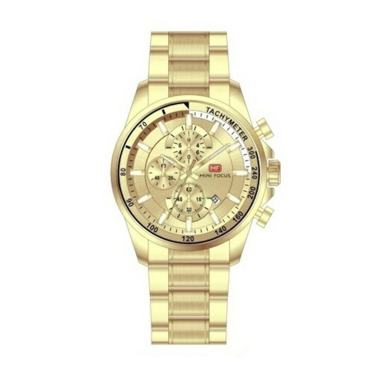 MINI FOCUS 0218G ミニフォーカス メンズ 腕時計 クロノグラフ MF0218G-05 ゴールド×ゴールド【送料無料】