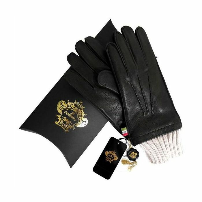 OROBIANCO オロビアンコ メンズ手袋 ORM-1405 Leather glove 羊革 ウール DARKBROWN サイズ:8.5(24cm) プレゼント クリスマス【送料無料】