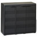 vidaXL ガーデン ストレージキャビネット 2段棚 黒色家具 キャビネット&収納 収納キャビネット・ロッカー(代引不可)