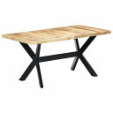 vidaXL ダイニングテーブル 160x80x75cm マンゴー無垢材 (粗目)家具 テーブル キッチン・ダイニングルームテーブル(代引不可)