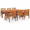 vidaXL 屋外ダイニング7点セット クッション付き アカシア無垢材家具 アウトドア家具 屋外家具セット(代引不可)