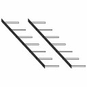 vidaXL 壁掛けワインラック 14本 2点 ブラック 金属製家具 キャビネット&収納 ワインラック(代引不可)