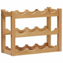 vidaXL ワインラック ボトル12本 47x21x36cm オーク無垢材家具 キャビネット&収納 ワインラック(代引不可)【送料無料】