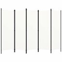 vidaXL 間仕切り 5枚パネル り ホワイト 250x180cm家具 間仕切り(代引不可)