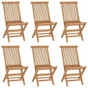 vidaXL 折りたたみガーデンチェア 6点セット チーク無垢材家具 アウトドア家具 屋外椅子 アウトドアベンチチェア(代引不可)