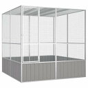 vidaXL バードケージ グレー 213.5x217.5x211.5 cm 亜鉛メッキ鋼動物&ペット用品 ペット用品 鳥用品 取りかご・スタンド(代引不可)【送料無料】(4)