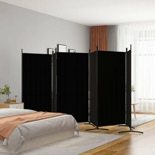 vidaXL 6枚パネル 間仕切り ブラック 520x180 cm 布製家具 間仕切り(代引不可)【送料無料】 vidaXL 6枚パネル 間仕切り ブラック 520x180 cm 布製家具 間仕切り(代引不可)【送料無料】