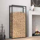 vidaXL 薪ラック マットブラック 80x28x154cm スチール製ホーム&ガーデン 暖炉・木製ストーブ用品 丸太ラック・キャリーバッグ(代引不可)【送料...