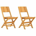 vidaXL 折りたたみガーデンチェア 2点 47x61x90 cm チーク無垢材家具 アウトドア家具 屋外椅子 アウトドアベンチチェア(代引不可)【送料無料】