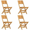 vidaXL 折りたたみガーデンチェア 4点 47x61x90 cm チーク無垢材家具 アウトドア家具 屋外椅子 アウトドアベンチチェア(代引不可)【送料無料】