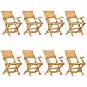vidaXL 折りたたみガーデンチェア 8点 55x62x90 cm チーク無垢材家具 アウトドア家具 屋外椅子 アウトドアベンチチェア(代引不可)【送料無料】