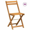 vidaXL 折りたたみビストロチェア 6点 アカシア無垢材家具 アウトドア家具 屋外椅子 アウトドアベンチチェア(代引不可)