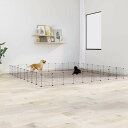 vidaXL ペットケージ パネル36枚 扉付き ブラック 35x35cm スチール動物&ペット用品ペット用品小動物用品小動物 飼育・ケージ(代引不可)