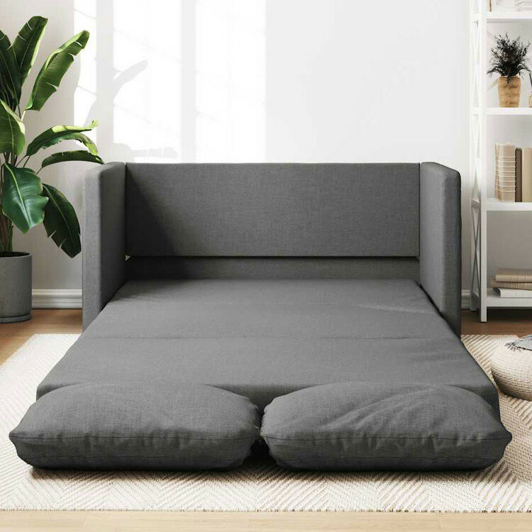 vidaXL ソファベッド 2-in-1 ダークグレー 112x174x55 cm ファブリック家具ソファ(代引不可)