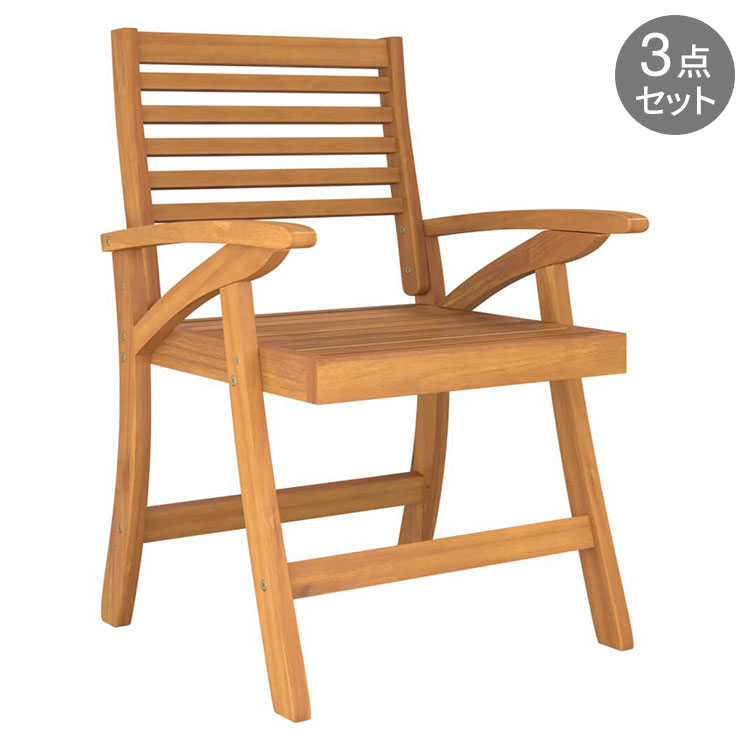vidaXL ガーデンチェア 3点セット 58x58x87 cm アカシア無垢材家具アウトドア家具屋外椅子アウトドアベンチチェア(代引不可)