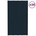 vidaXL ルーフパネル 36点 亜鉛メッキ鋼 アントラシート 80×45cm ハードウェア 建築資材 屋根(代引不可)【送料無料】