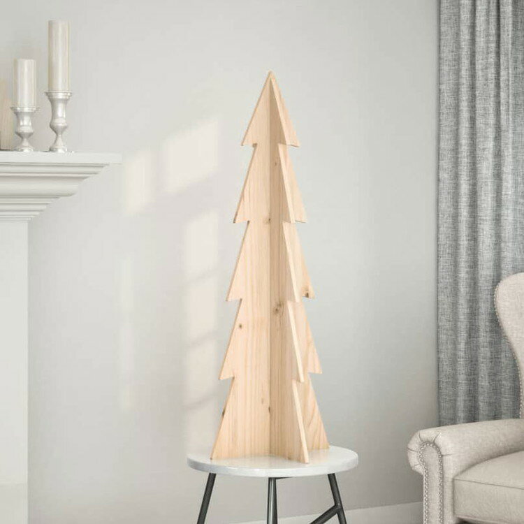 vidaXL 木製クリスマスツリー デコレーション用 112cm パイン無垢材 デコレーション シーズン ホリデーデコレーション クリスマスツリー(代引不可)
