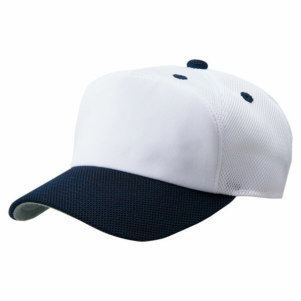 ZETT フロントパネル型後メッシュキャップ BH158A ホワイト×ネイビー 1129 サイズ FREE (56〜59cm)【送料無料】