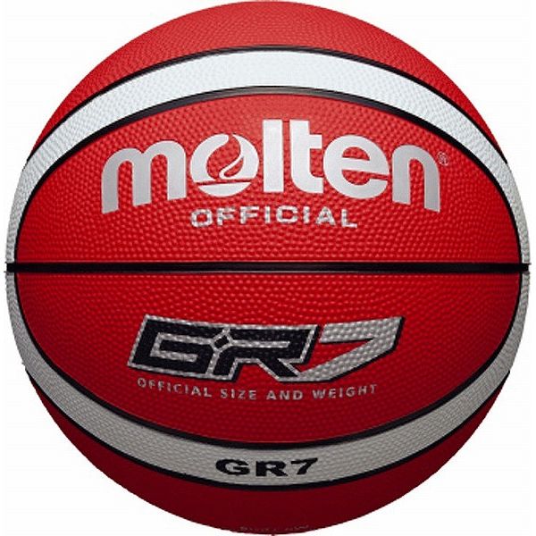 モルテン(Molten) ゴムバスケットボール7号球 GR7(レッド×ホワイト) BGR7RW【送料無料】
