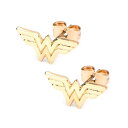 DCコミックス ワンダーウーマン ステンレス ゴールド ロゴスタッドピアス DC COMICS WONDER WOMAN ジャスティス リーグ アメコミ アクセサリー グッズ 【Salesone Studios】