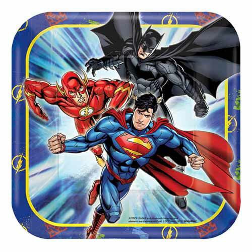 DC 코믹 저스티스 리그 8pc 종이 플레이트 S 사이즈 JUSTICE LEAGUE DC COMICS 아메코미 종이 접시 [DesignWare]