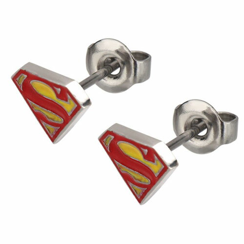 DCコミック スーパーマン ロゴスタッドピアス DC COMICS SUPERMAN ジャスティス・リーグ アメコミ アクセサリー グッズ 【Salesone Studios】
