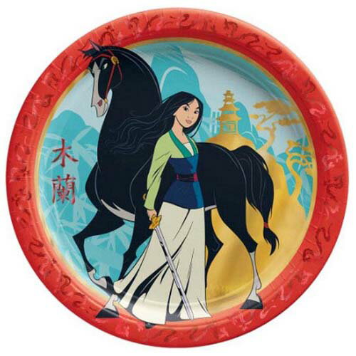 ディズニー ムーラン 8pcペーパープレート Mサイズ 紙皿 DISNEY Mulan 【amscan】