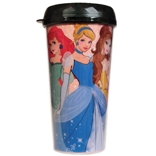 ディズニープリンセス グリッタートラベルマグ タンブラー DISNEY 【Silver Buffalo】