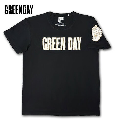 Rakuten - GREEN DAY Logo & Grenade Applique Tシャツ ブラック グリーン・デイ ロック メロコア パンク 刺繍 グッズ