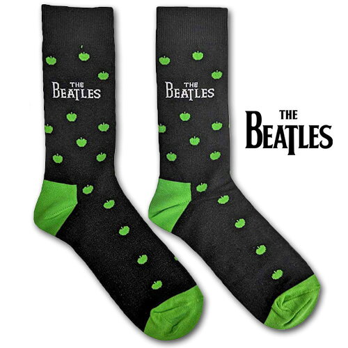 THE BEATLES Socks Drop T & Apples ソックス ブラック ザ・ビートルズ ロック ジョン・レノン アップル 靴下 グッズ