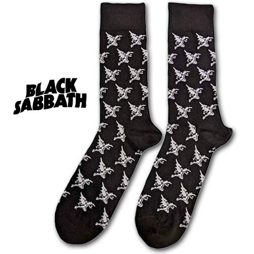 乐天商城 - BLACK SABBATH Socks Demon Pattern ソックス ブラック ブラック・サバス ロック オジー・オズボーン 靴下 グッズ