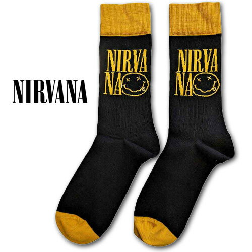Rakuten - NIRVANA Socks Logo Stacked ソックス ブラック ニルヴァーナ グランジ ロック カート・コバーン 靴下 グッズ