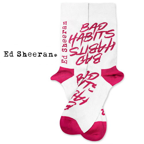 Ed Sheeran Socks Bad Habits ソックス ホワイト エド・シーラン ポップ アコースティック 靴下 グッズ