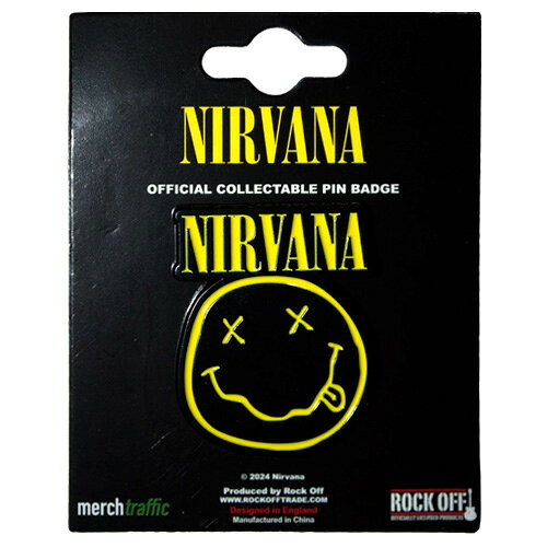 NIRVANA Pin Badge Logo & Happy Face ピンバッジ ニルヴァーナ グランジ ロック ...