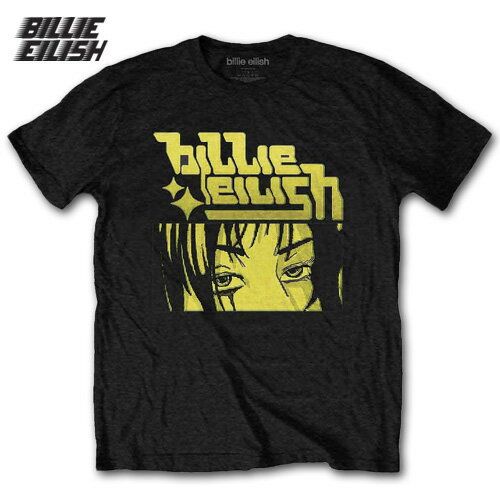 BILLIE EILISH Anime Logo Tシャツ ブラック ビリー アイリッシュ ポップ オルタナティヴ TEE グッズ