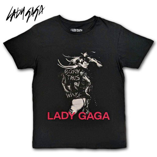 LADY GAGA Leather Jacket Tシャツ ブラック レディー・ガガ ポップ エレクトロ ダンス TEE グッズ