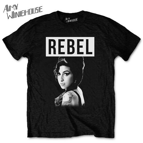 AMY WINEHOUSE Rebel Tシャツ ブラック エイミー・ワインハウス ジャズ R&B TEE グッズ
