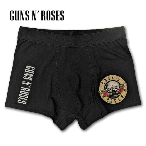 GUNS N' ROSESのクラシックロゴボクサーパンツです。 ブラックの生地に映えるガンズ・アンド・ローゼズのアイコニックなロゴは、ハードロックのカリスマを体現したデザインで、スタイリッシュな印象を与えます。ライブやフェスはもちろん、普段使いにも最適なアイテムです！ 公式ライセンス品 ・ユニセックスデザイン ・ガンズ・アンド・ローゼズのクラシックロゴデザイン 【素材】コットン 他にもいろいろ【ミュージック】グッズ 種類もいろいろ【ファッション雑貨】コーナーガンズのボクサーパンツ！