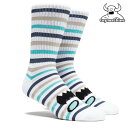TOY MACHINE MONSTER FACE MINI STRIPE SOCKS BLUE トイマシーン ソックス ストライプ 靴下 モンスター グッズ