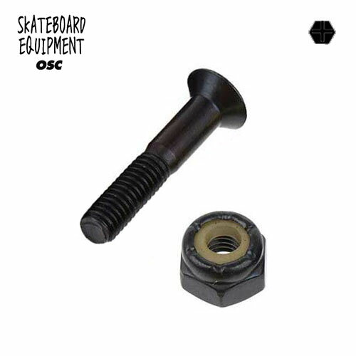 OSC SKATEBOARD EQUIPMENT ハードウェア 六角 スケートボード用ボルトパーツ ブラック 1インチ 単品 ビス ネジ 雑貨