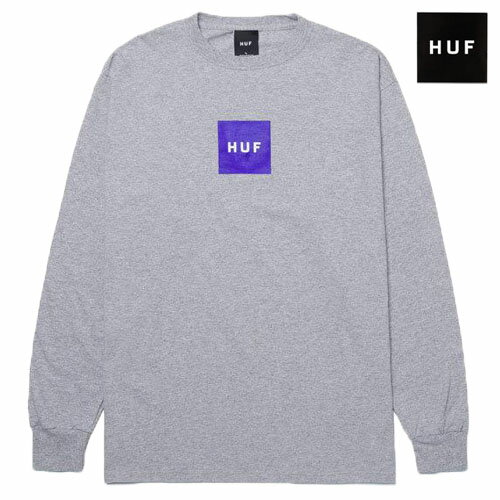 HUF ESSENTIALS BOX LOGO LS TEE ボックスロゴ ロングTシャツ アスレチックグレー ファッション ハフ