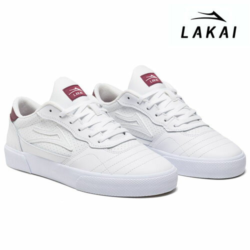 LAKAI CAMBRIDGE ホワイト/バーガンディ レザー ラカイ スニーカー スケートシューズ