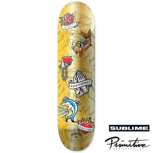 PRIMITIVE × SUBLIME BADFISH RODRIGUEZ DECK GOLD デッキ スケートボード プリミティブ