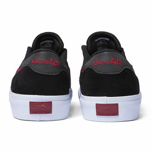 LAKAI × CHOCOLATE FLACO II ブラック/レッド スエード ラカイ スニーカー スケートシューズ
