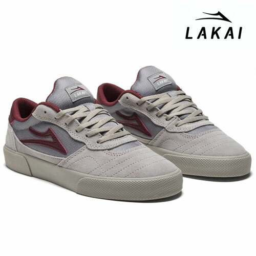 LAKAI CAMBRIDGE GREY/BURGUNDY SUEDE ラカイ スエード グレー/バーガンディ スニーカー スケートシューズ