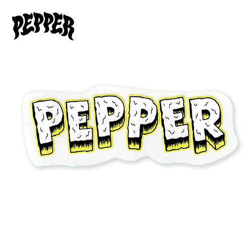 PEPPER GRIPTAPEのクリアステッカーです。 正規ライセンス品 【サイズ】約8.4×3.2cm 他にもいろいろ【ウォールデコレーション】グッズ 種類もいろいろ【スケートボード】コーナーPEPPERのクリアステッカー！